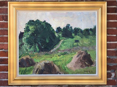 Oliemaleri, Mogens Vantore, motiv: Landskab, b: 90 h: 76, Flot landskabs maleri af Mogens Vantore 19