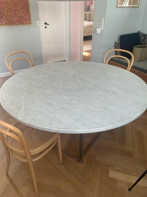 Poul Kjærholm, bord, PK54, PK 54 spisebord med flintrullet marmorplade og stel i satinbørstet rustfr