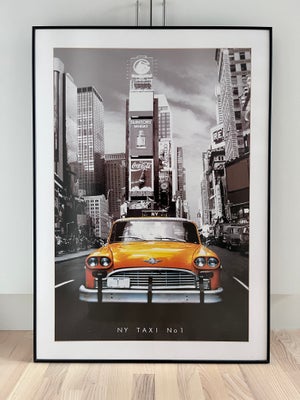 Indrammet plakat, motiv: New York Taxi, b: 74 h: 104, Flot plakat fra AllPosters indrammet i en sort