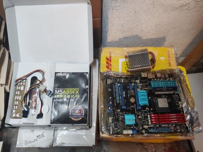 Motherboard and CPU, Asus, M5A99FX, Perfekt, It is a motherboard with CPU and 32 GB ram. Missing ven