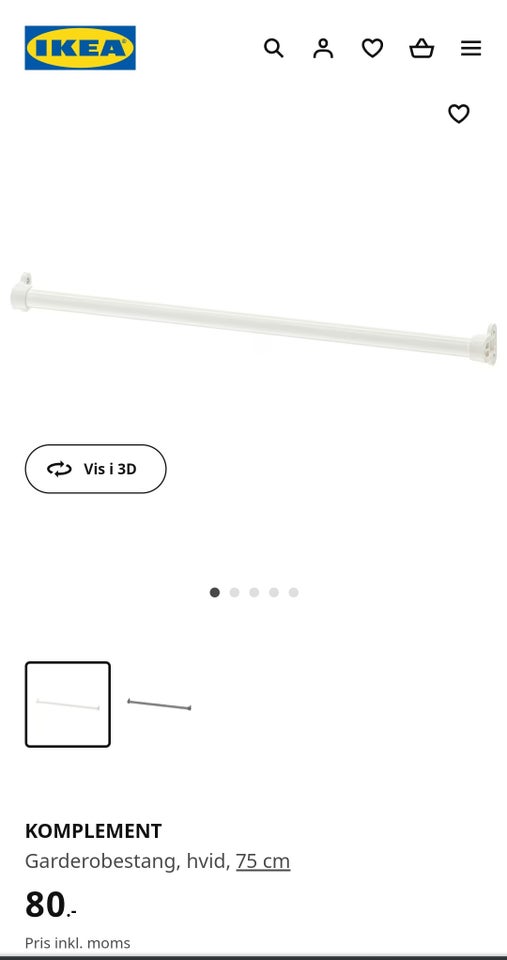 Tilbehør til skabe, Ikea, b: 75