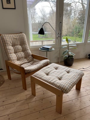 Lænestol med skammel, Yngve Ekström, Lækker stol designet af Yngve Ekstrøm, som er grundlæggeren af 