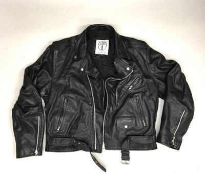 Læderjakke, str. L, Highway One,  sort,  God men brugt, God solid biker-jakke i kolæder. Jeg er norm