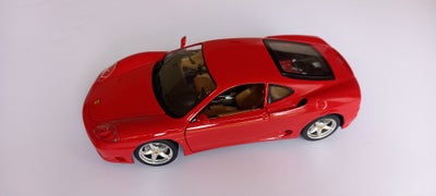 Modelbil, Ferrari 360, skala 1/18, Ferrari 360 Modena, skala 1/18,  fra Bburago rød med org. æske. F