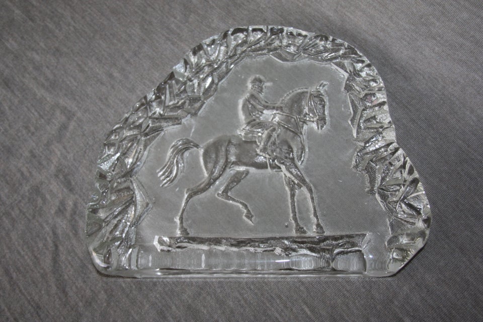 Glas Relief med rytter / hest motiv