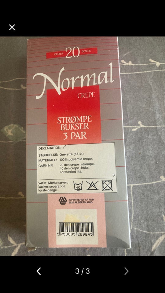 Strømpebukser, 3 par sorte strømpebukser, Normal crepe