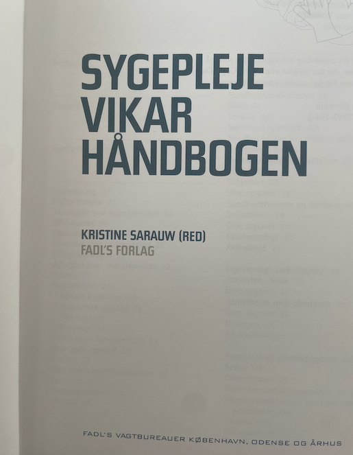 Sygepleje vikar håndbogen, Kristine Sarauw, år 2014