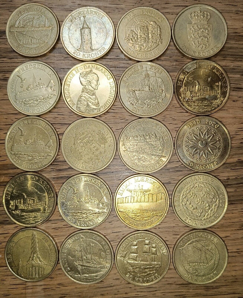 Danmark, mønter, 20,-