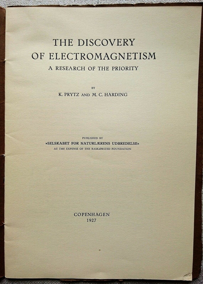 The discovery of electromagnetism., K. Prytz and M. C.
