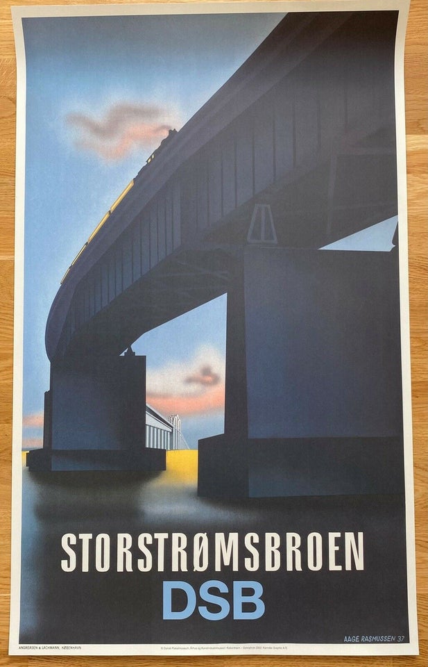 stave semester bestikke Plakat, motiv: Storstrømsbroen, b: 62 h: 100 – dba.dk – Køb og Salg af Nyt  og Brugt