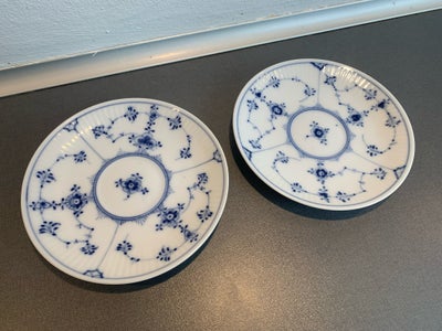 Porcelæn, Underkop  , Royal Copenhagen, 2 stk, Royal Copenhagen Musselmalet riflet underkopper sæt n