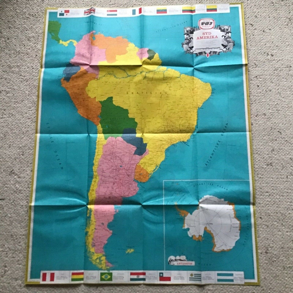 Landkort, Sydamerika og Sydpolen