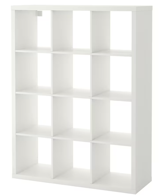 Reol, Kallax, IKEA, b: 112 d: 39 h: 147, KALLAX reol, hvid

1,5 år gammel Kallax reol med 3 x 4 rum.