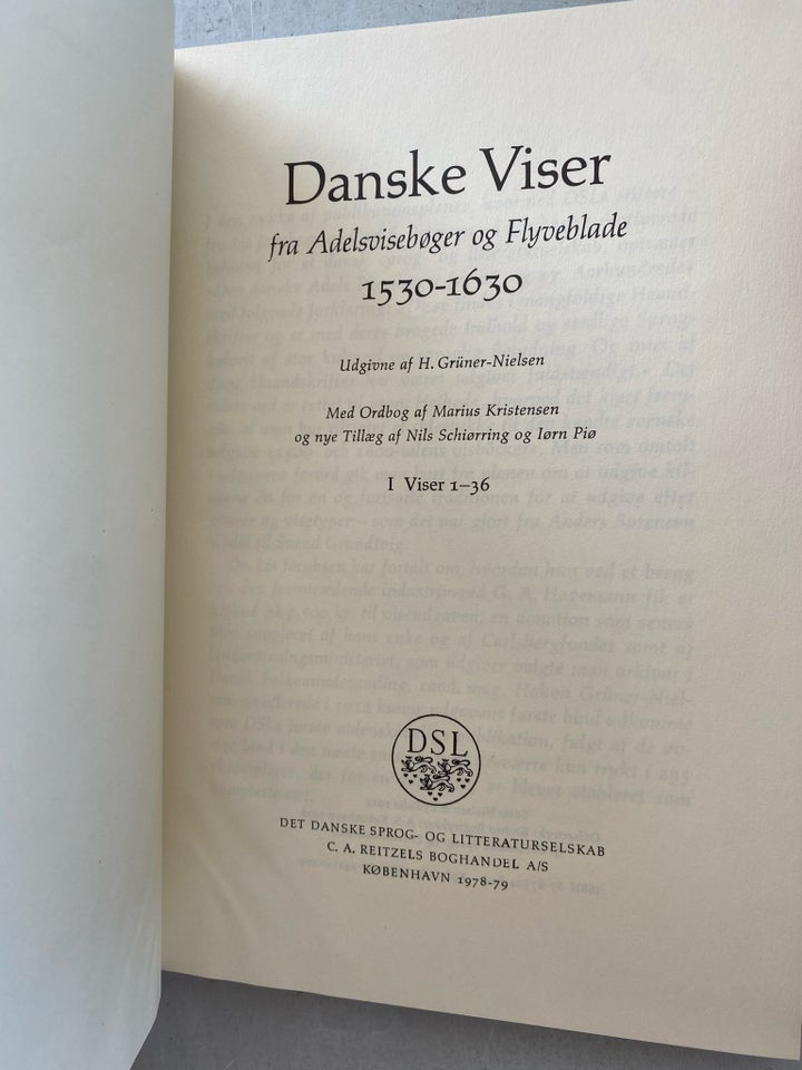 Danske viser bog 1-7, H. Grüner-Nielsen, emne: musik