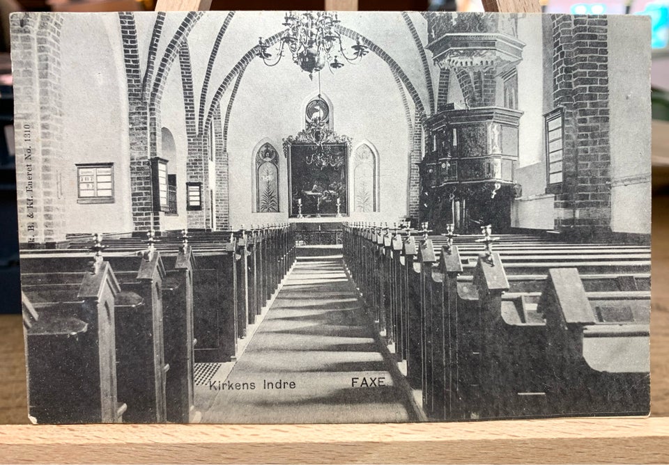 Postkort, Udateret postkort fra Faxe kirke