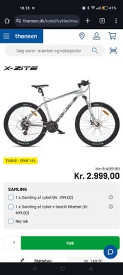 X-zite 2724, anden mountainbike, 27.5 tommer, 24 gear stelnr. WTT44399M, Til salg: Næsten ny cykel


