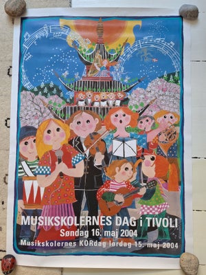 Tryk, Richard T, motiv: Børn der spiller musik , b: 60 h: 84, Fin gammel plakat fra 2004 fra musiksk