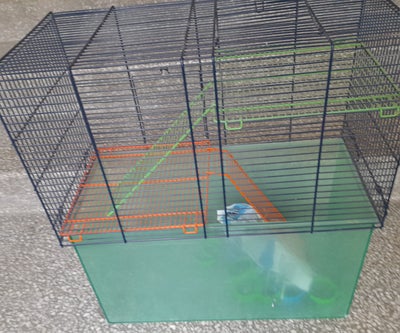 Hamster bur, b: 50 d: 35 h: 60, Super Fint og velholdt 2 etagers bur som er ca 60 x35 x50 cm.

Til G