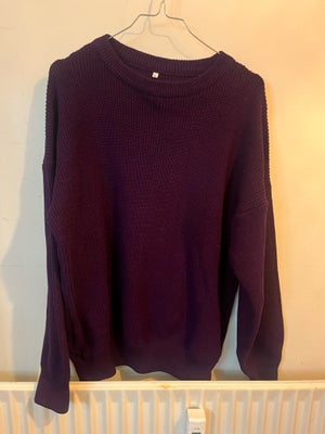 Sweater, Vintage, str. 38, Mørkelilla blomme, God men brugt, Retro / vintage sweater 
Den sidder pæn