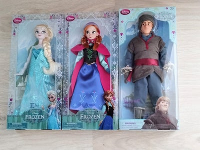 Barbie, Disney Frozen, Tre flotte dukker fra filmen Frost. Aldrig åbnet. Røgfrit hjem 

Prisen er fo