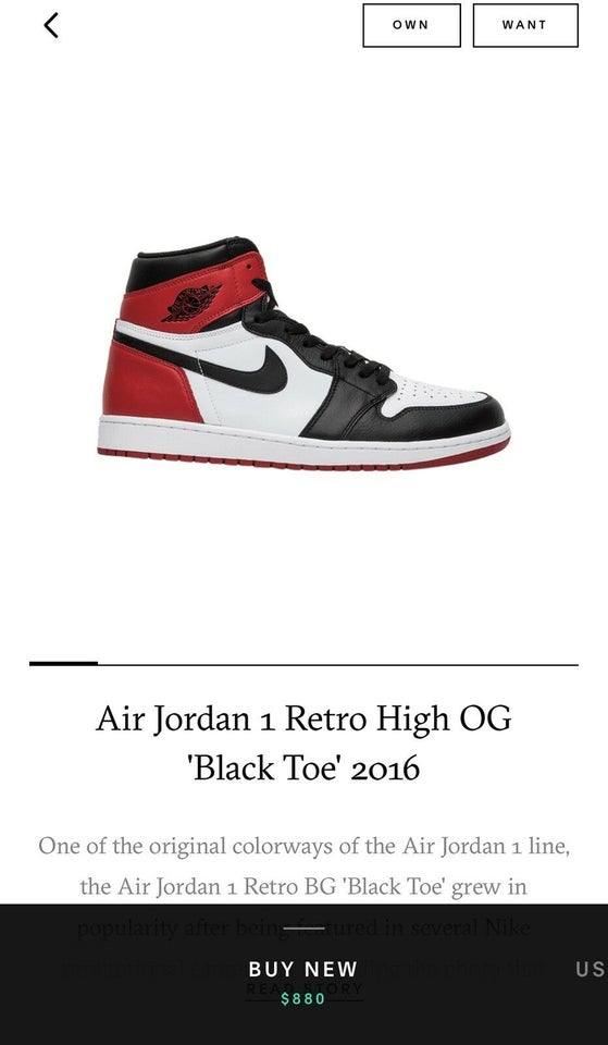 Sneakers, Air Jordan 1 “Black Toe”, str. 41