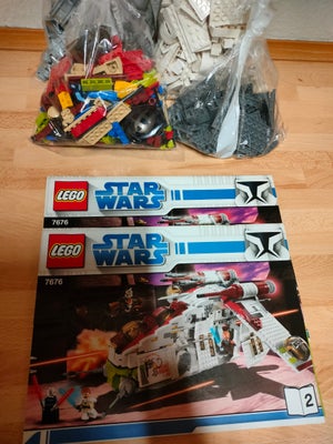 Lego Star Wars, 7676, Star Wars model 7676.
Republic Attack Gunship.
Mangler 3 klodser ( se i billed