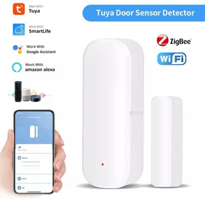 Døralarm, Tuya Zigbee, Nye Tuya WiFi / Zigbee Dør Sensor 
Smart dør åbne/lukke Detektor 
Wifi vindue