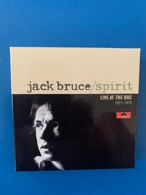 Jack Bruce: Spirit, rock, 3 CD-BOXSET + Bog med live optagelser fra BBC 1971 til 1978 (som ny)