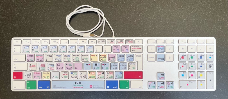 Tastatur, Logikeyboard, DaVinci Resolve til MAC