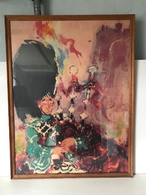 Plakat, Otto Nielsen, motiv: Mand med sækkepibe