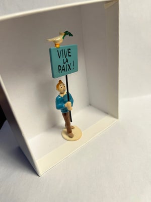 Tinfigurer, Moulinsart Tintin - Vive La Paix !, skala 9.5 cm, Tintin metalfigur fra Moulinsart, 2013