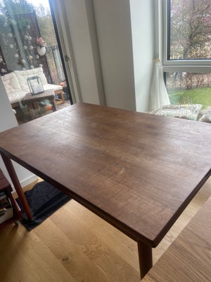 Spisebord, Teaktræ, Dansk håndværk, b: 80 l: 120, Godt Spisebord med 2 udtræks tillægsplader 40 cm S