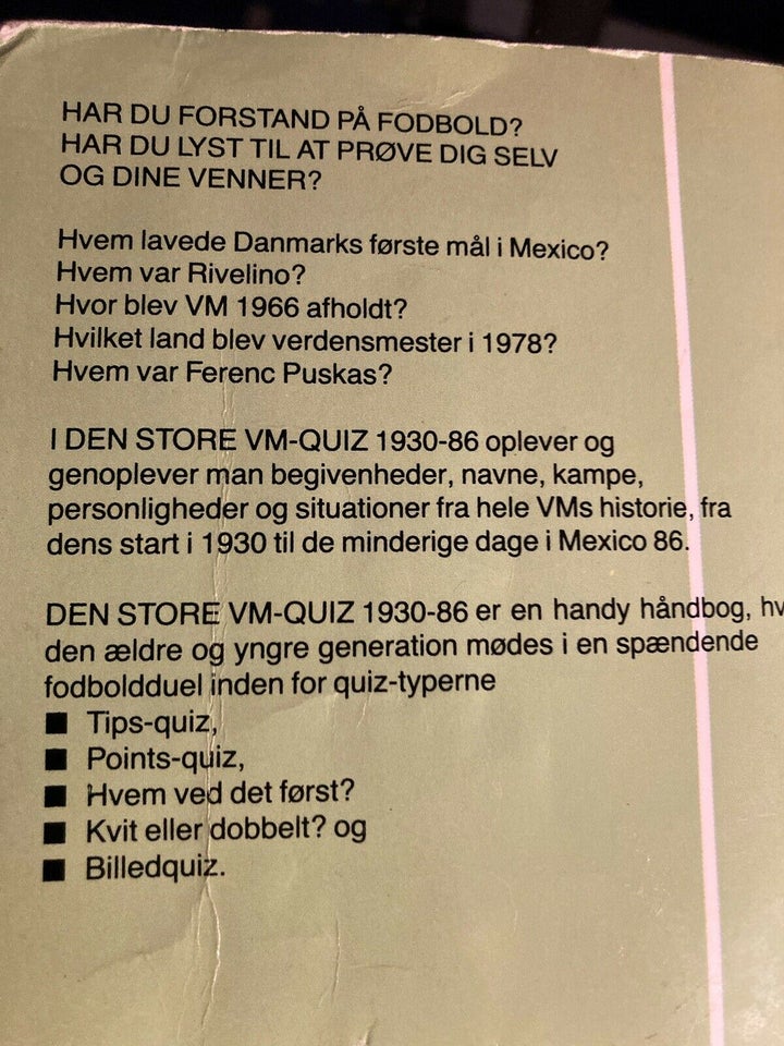 Den store VM Quiz 1930-1986, Steen Sørensen, genre: anden