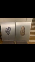 Print på metalplade af meteoritter