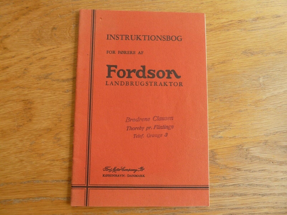 instruktionsbog for føren af, Fordson