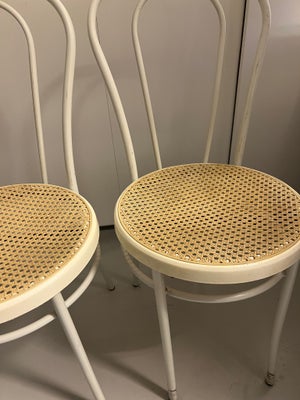Spisebordsstol, Metal, 2 ‘franske flet stole’ i metal. Cafe stole der kan bruges udendørs da de er i