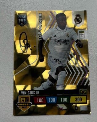 Samlekort, Fodboldkort, En sej top master af Vinicius jr. med autograf til en god pris 160 kr
