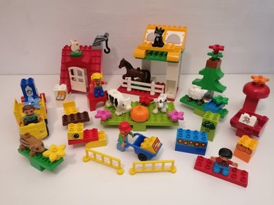 Lego Duplo, Bondegård, Dyr, Mennesker, Små plader samt forskellige klodser og figurer som vist på bi