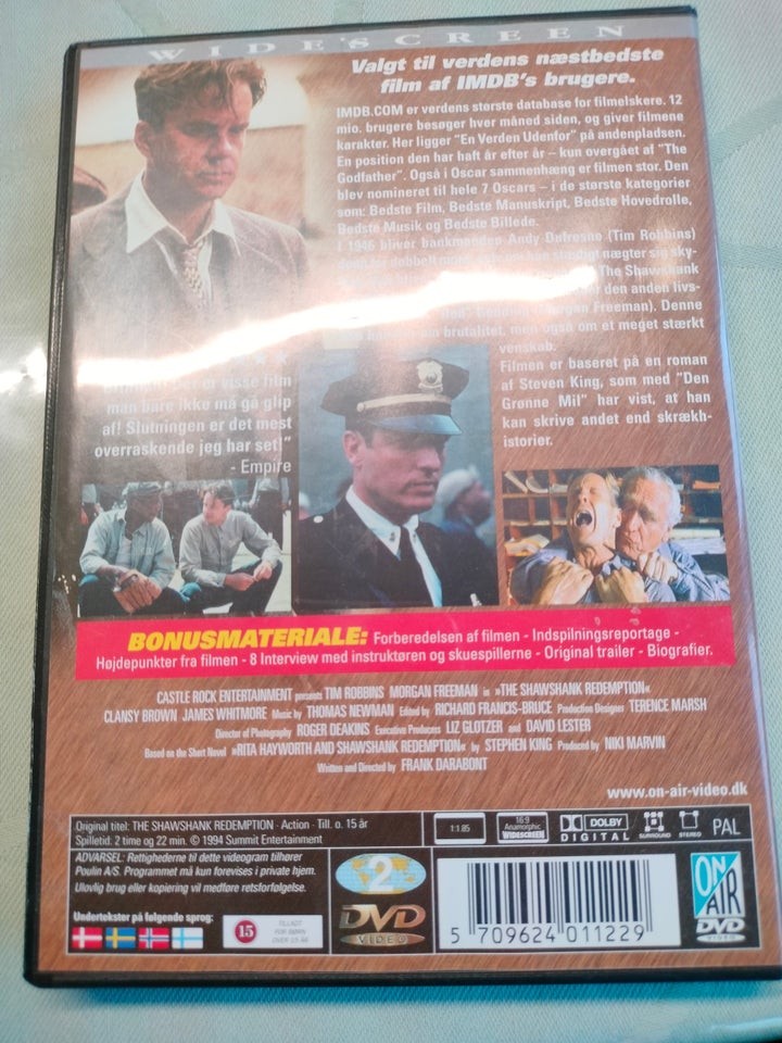 en Verden Udenfor (The Shawshank Redemption), DVD, drama