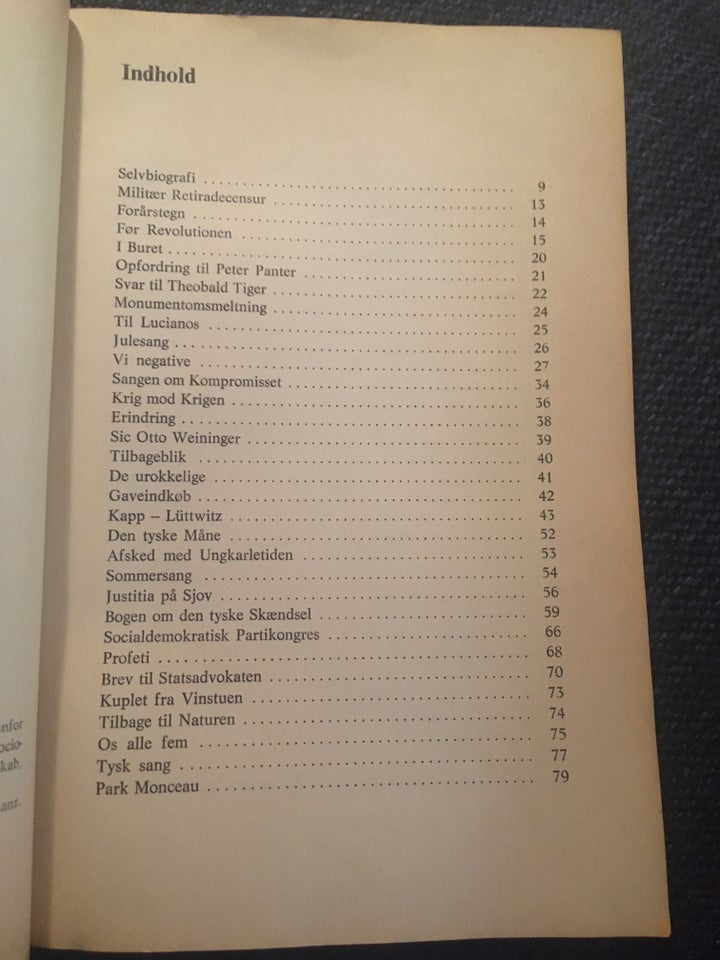 Udvalgte Skrifter, Kurt Tucholsky , emne: journalistik