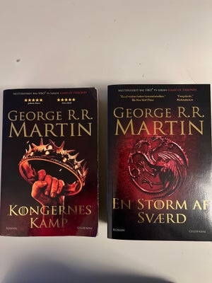 Game of Thrones bind 2 og 3 på dansk, George R. R. Martin, genre: fantasy, Kongernes Kamp (bind 2)
E