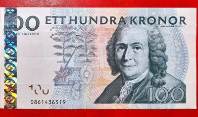 Skandinavien, sedler, 100.00DKK, 2010, SVERIGE SWEDEN Ett Hundra 100 KRONOR / 100 KRONER 2010 Carolu
