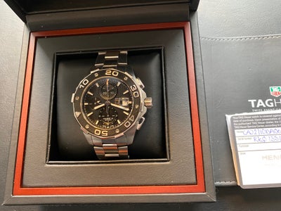 Herreur, Tag Heuer, fantastisk flot, AQUARACER 50ekstra og0M. CALIBRE 16.Med papirer, og ekstra led.