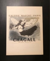 Litografisk tryk, Chagall, b: 23 h: 31