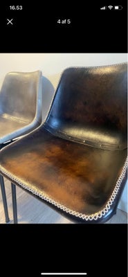 Spisebordsstol, Læder, 6 fede vintage stole. De er lette og nemme at have med at gøre, og betrukket 