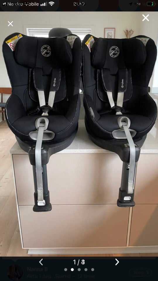 Autostol, op til 18 kg , Cybex Sirona S i-size med drejefunktion 0