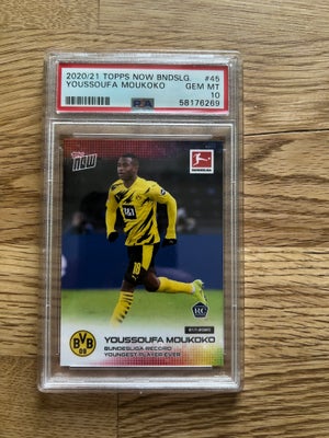 Samlekort, Fodboldkort, Topps 2020-21 Youssoufa Moukoko Rookie PSA 10 Gem Mint Bundesliga Record
