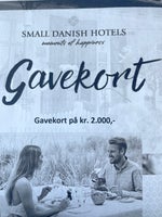 Gavekort til Small Danish Hotels på værdi 2.000...