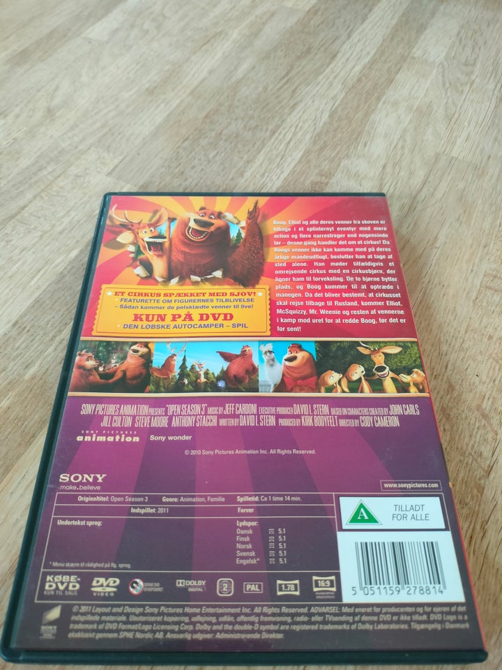 Boog & Elliot 3 – Cirkus Venner, instruktør Cody Cameron, DVD
