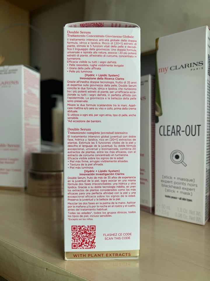 Ansigtspleje, Clarins Double Serum 30 ml ! NY OG PLOMBERET!,